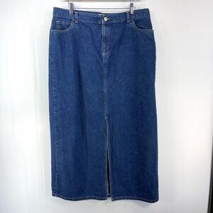 St Johns Bay Blue Jean Cotton Denim Maxi Pencil Skirt Womens Plus 18